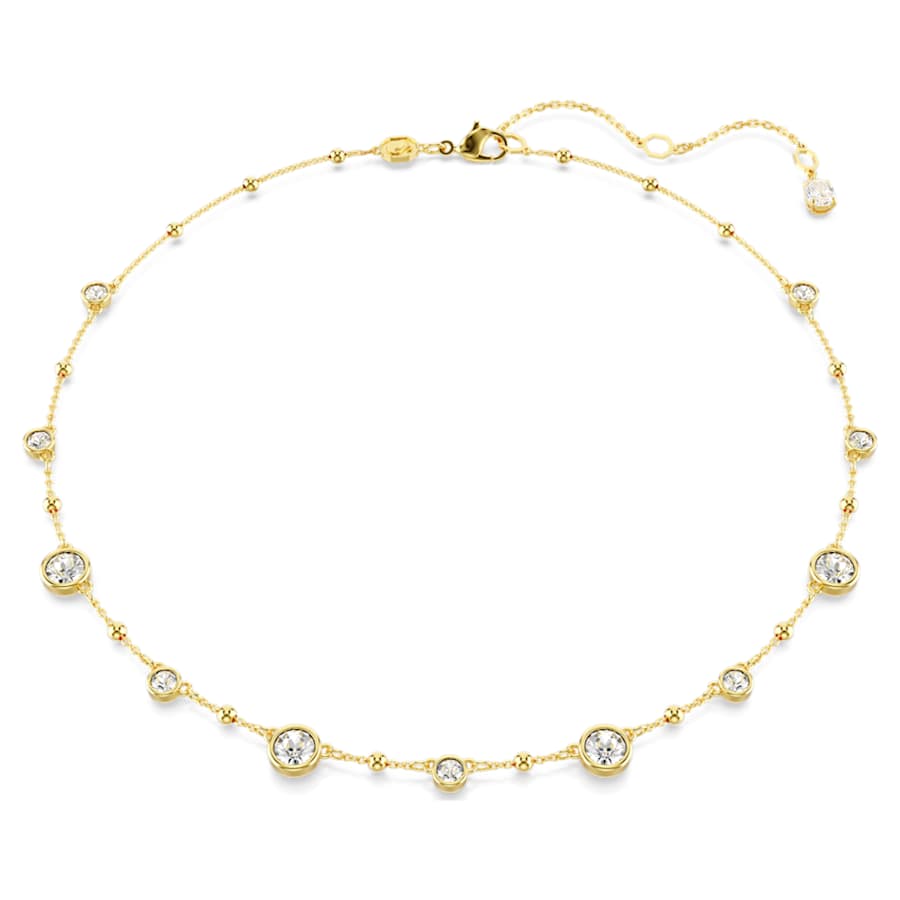 COLLAR SWAROVSKI IMBER TALLA REDONDA, DISECÑO DISTRIBUIDO, BLANCO, BAÑO TONO ORO
