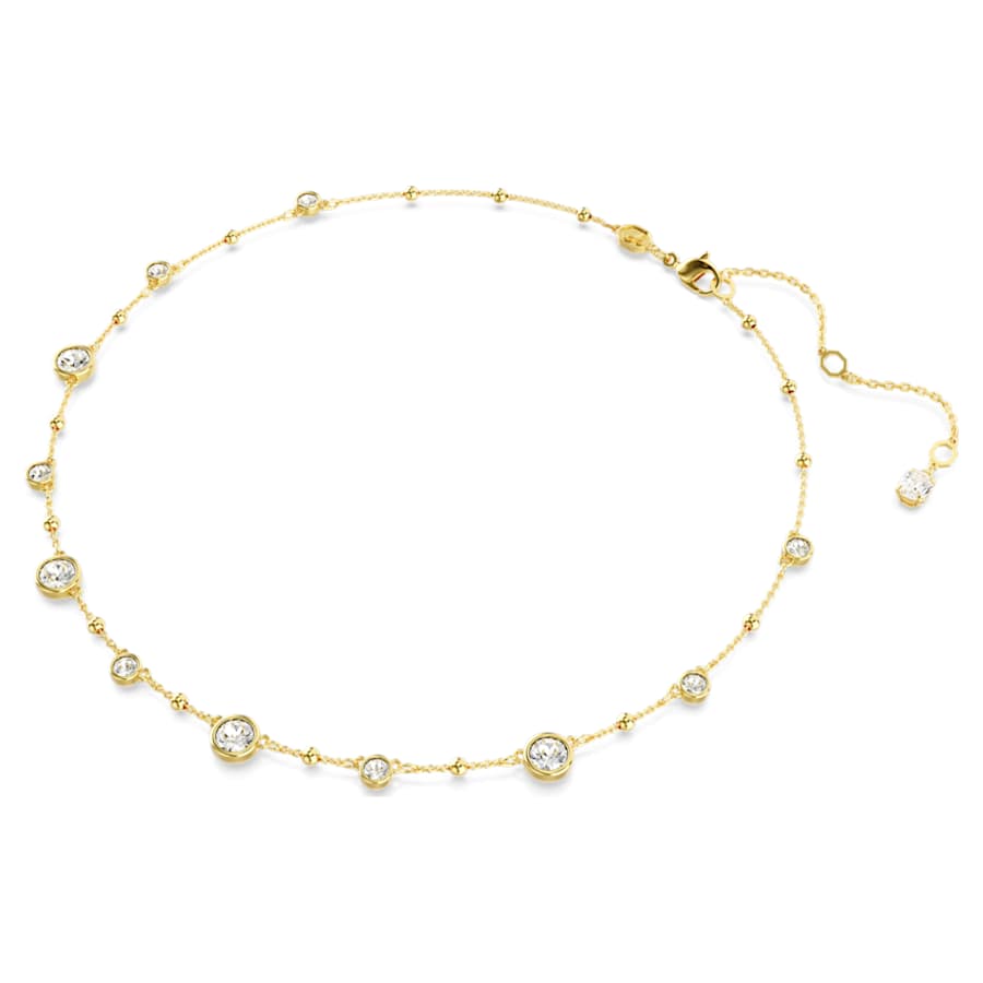 COLLAR SWAROVSKI IMBER TALLA REDONDA, DISECÑO DISTRIBUIDO, BLANCO, BAÑO TONO ORO