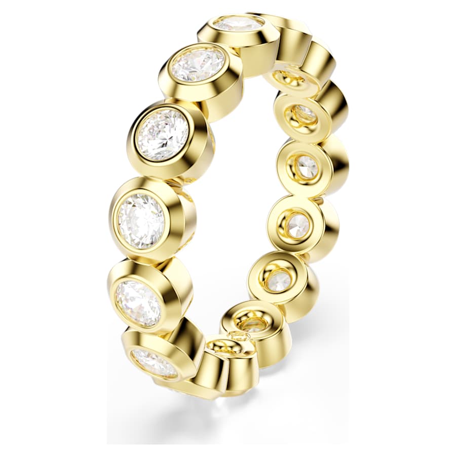 ANILLO SWAROVSKI IMBER TALLA REDONDA, BLANCO, BAÑO TONO ORO, TALLA 55