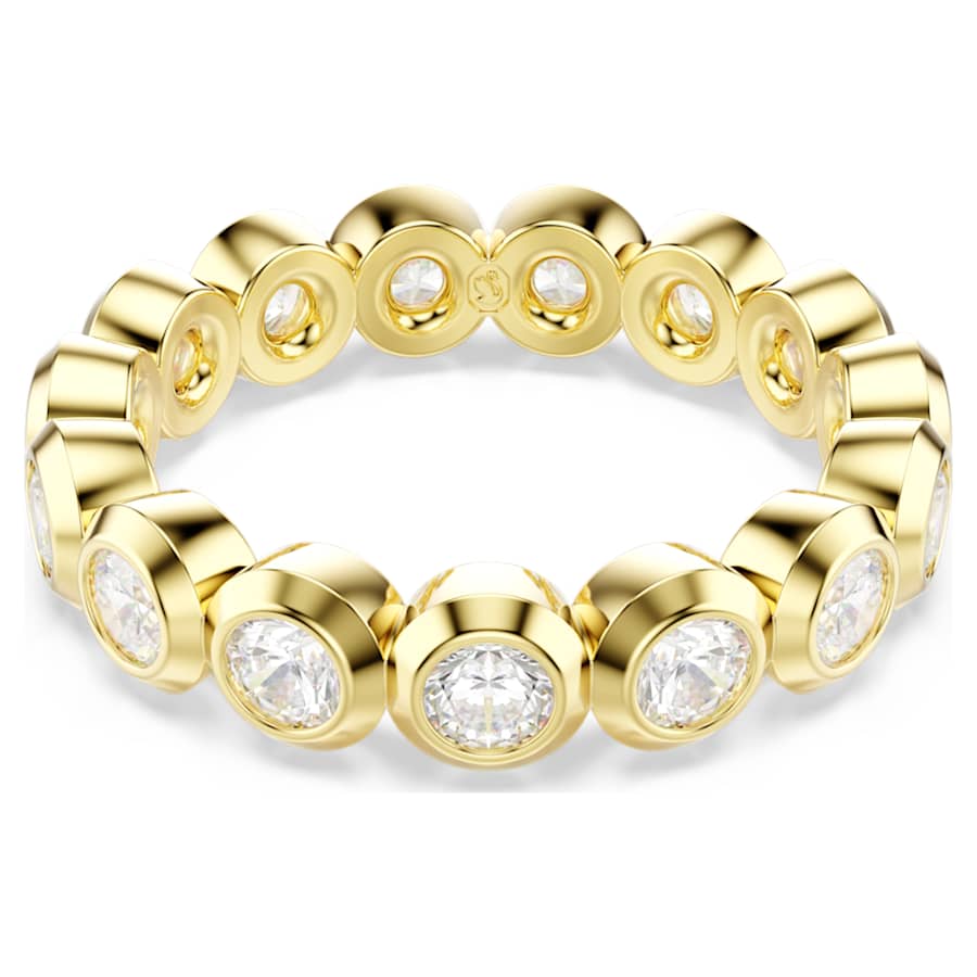 ANILLO SWAROVSKI IMBER TALLA REDONDA, BLANCO, BAÑO TONO ORO, TALLA 55