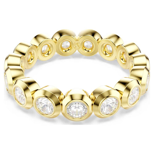 ANILLO SWAROVSKI IMBER TALLA REDONDA, BLANCO, BAÑO TONO ORO, TALLA 55