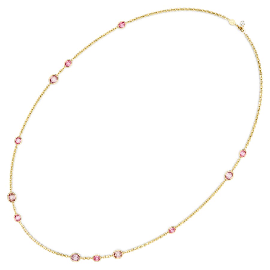 COLLAR SWAROVSKI IMBER TALLA OCTOGONAL, LARGO, ROSA, BAÑO TONO ORO