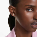 ARETES SWAROVSKI IMBER, DISEÑO STUD, CRISTAL, BAÑO TONO ORO