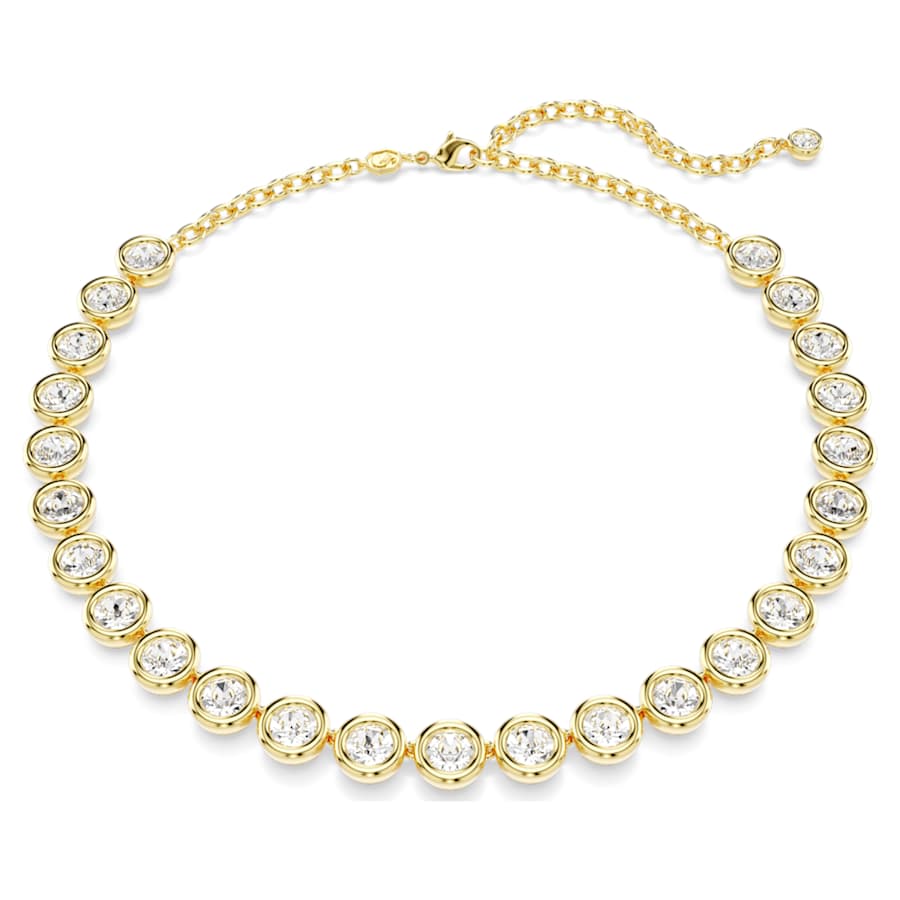 COLLAR SWAROVSKI IMBER TENNIS TALLA REDONDA, BLANCO, BAÑO TONO ORO