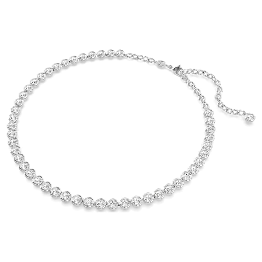 COLLAR SWAROVSKI IMBER TENNIS TALLA REDONDA, BLANCO, BAÑO DE RODIO
