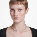 COLLAR SWAROVSKI IMBER TENNIS TALLA REDONDA, BLANCO, BAÑO DE RODIO