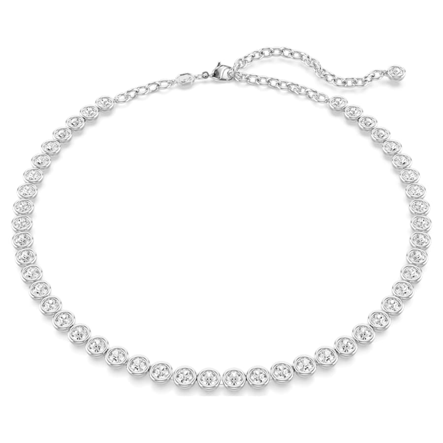 COLLAR SWAROVSKI IMBER TENNIS TALLA REDONDA, BLANCO, BAÑO DE RODIO