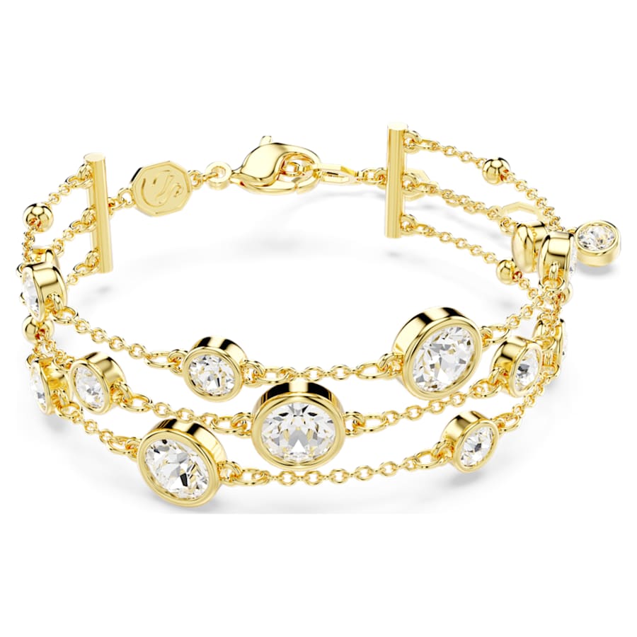 PULSERA SWAROVSKI IMBER TALLA REDONDA, BLANCA, BAÑO TONO ORO, TALLA M