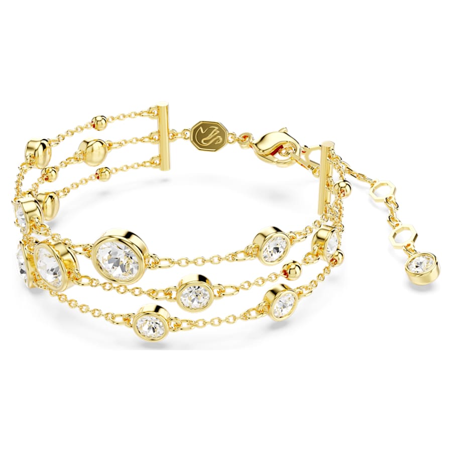 PULSERA SWAROVSKI IMBER TALLA REDONDA, BLANCA, BAÑO TONO ORO, TALLA M