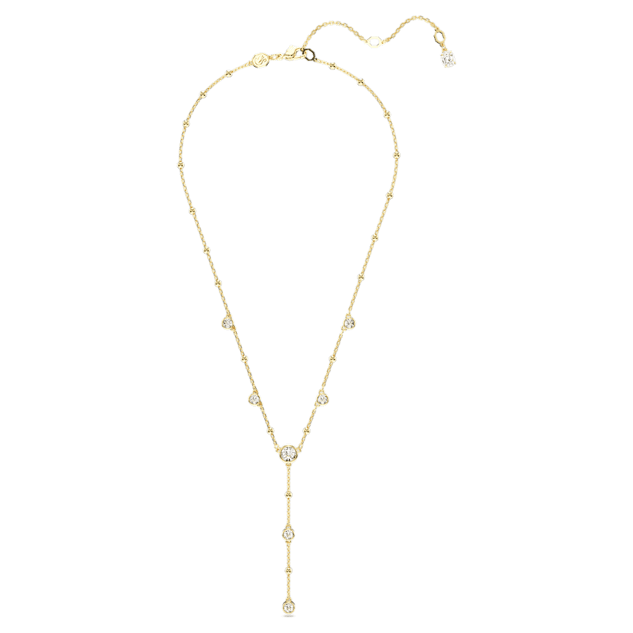 COLLAR SWAROVSKI IMBER EN Y, TALLA REDONDA, BLANCO, BAÑO TONO ORO