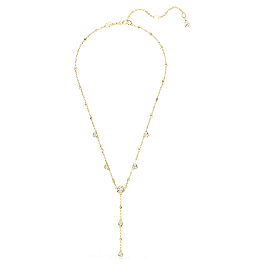 COLLAR SWAROVSKI IMBER EN Y, TALLA REDONDA, BLANCO, BAÑO TONO ORO