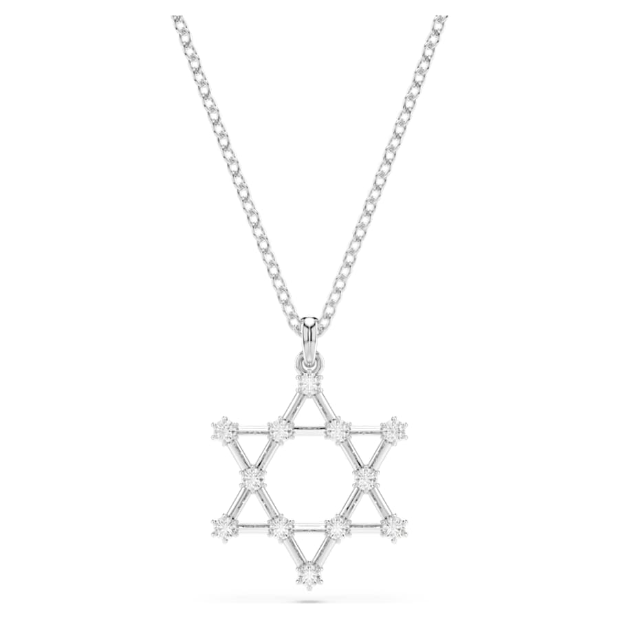 COLLAR SWAROVSKI INSIGNE TALLA REDONDA, ESTRELLA, BLANCO, BAÑO DE RODIO