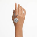 LLAVERO SWAROVSKI TALLA REDONDA, BLANCO, BAÑO DE RODIO