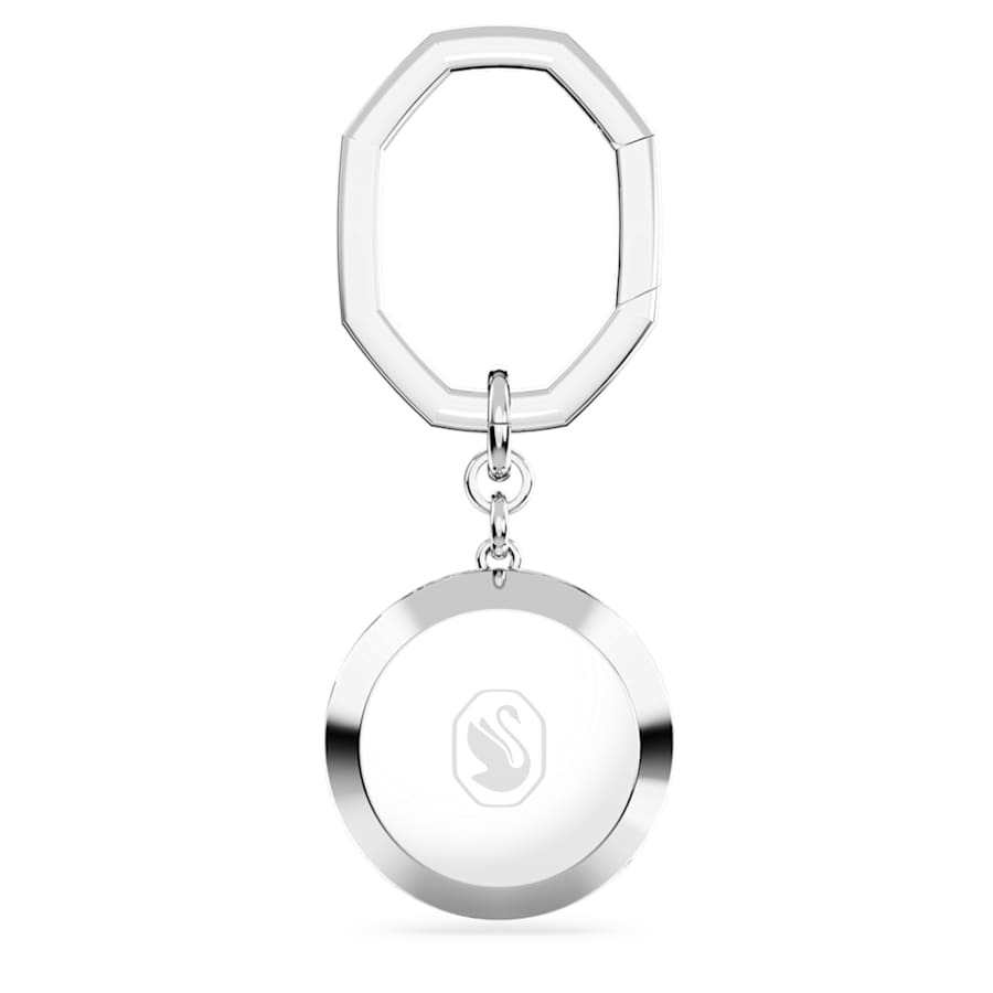 LLAVERO SWAROVSKI TALLA REDONDA, BLANCO, BAÑO DE RODIO