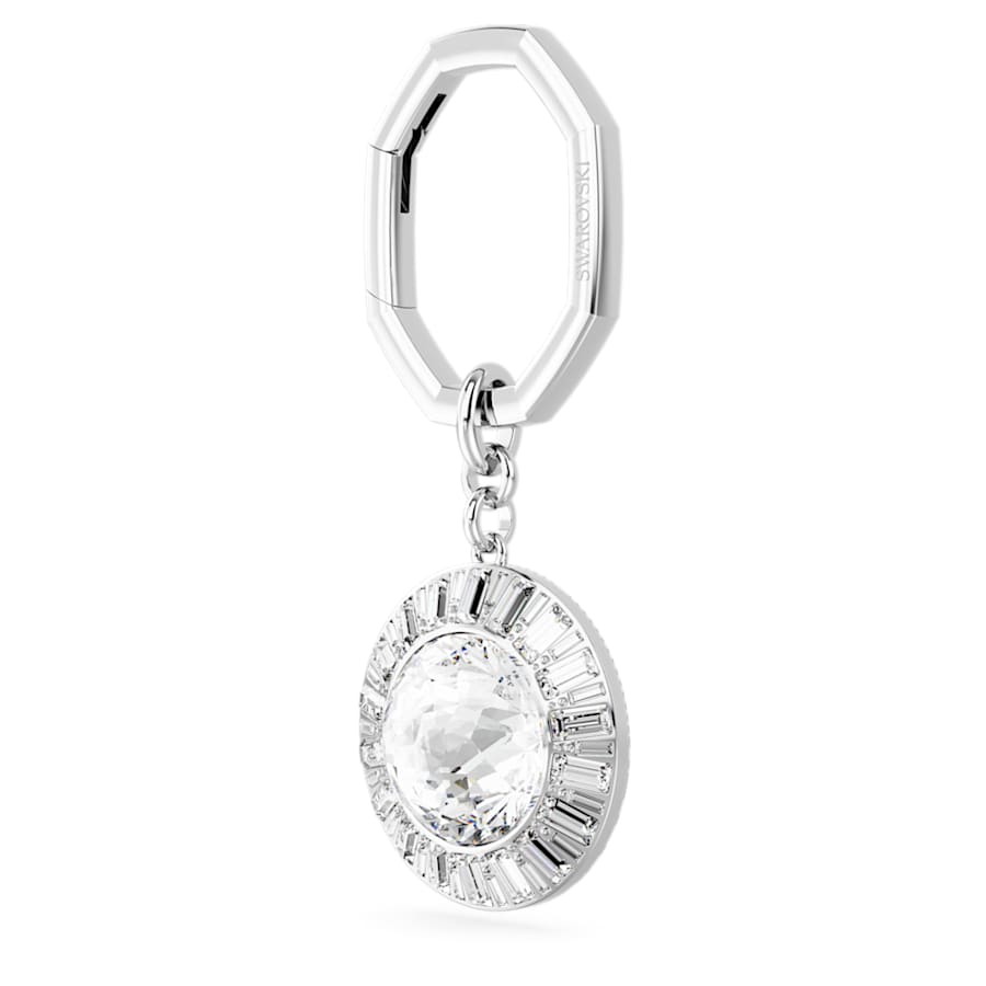 LLAVERO SWAROVSKI TALLA REDONDA, BLANCO, BAÑO DE RODIO