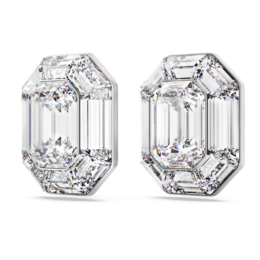 ARETES SWAROVSKI LUCENT TALLA OCTOGONAL, BLANCO