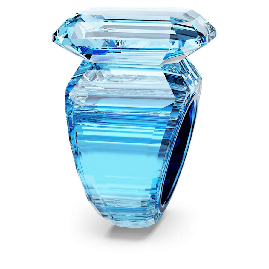 ANILLO SWAROVSKI LUCENT TALLA OCTOGONAL, AZUL, TALLA 55