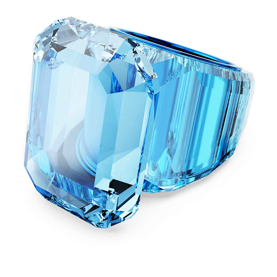 ANILLO SWAROVSKI  LUCENT TALLA OCTOGONAL, AZUL, TALLA 52