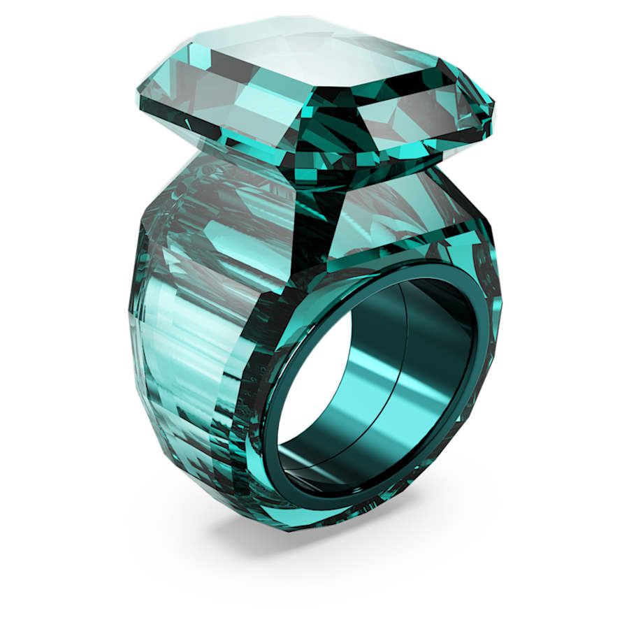 ANILLO SWAROVSKI  LUCENT TALLA OCTOGONAL, VERDE, TALLA 60