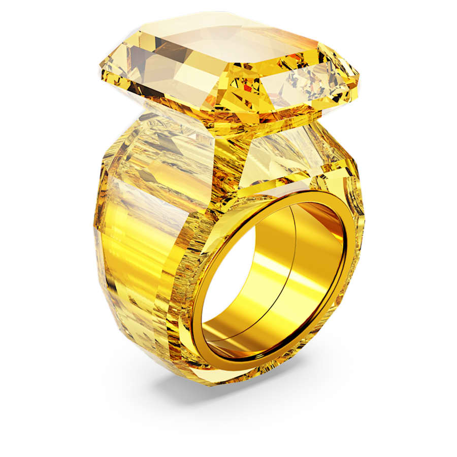 ANILLO SWAROVSKI  LUCENT TALLA OCTOGONAL, AMARILLO, TALLA 58