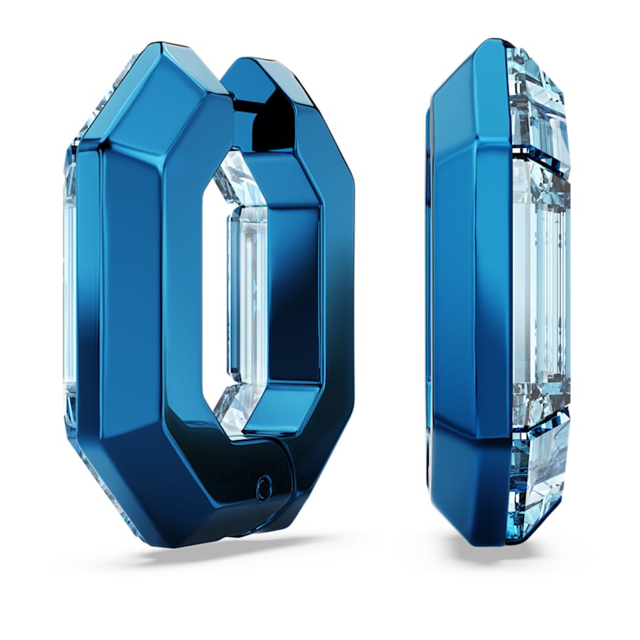 ARETES SWAROVSKI LUCENT FORMA OCTAGONAL, PEQUECÑOS, AZULES