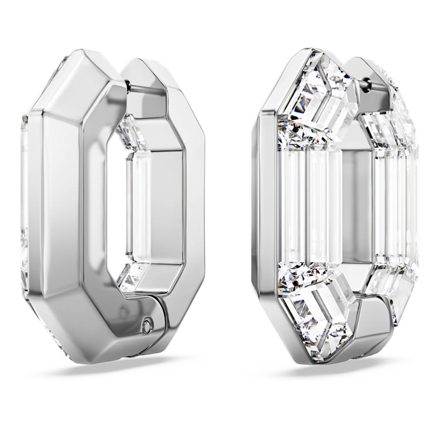 ARETES SWAROVSKI LUCENT FORMA OCTAGONAL, PEQUECÑOS, BLANCO