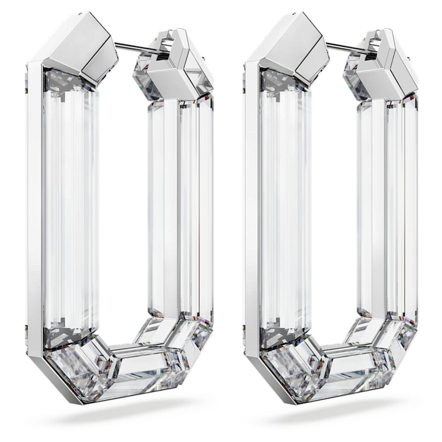 ARETES SWAROVSKI LUCENT ARTE, FORMA OCTAGONAL, BLANCO
