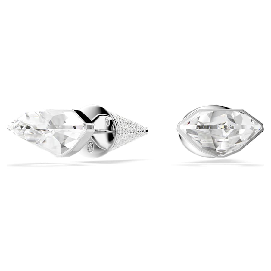 ARETES SWAROVSKI LUCENT, DISEÑO STUD SPIKE, BLANCO, BAÑO DE RODIO