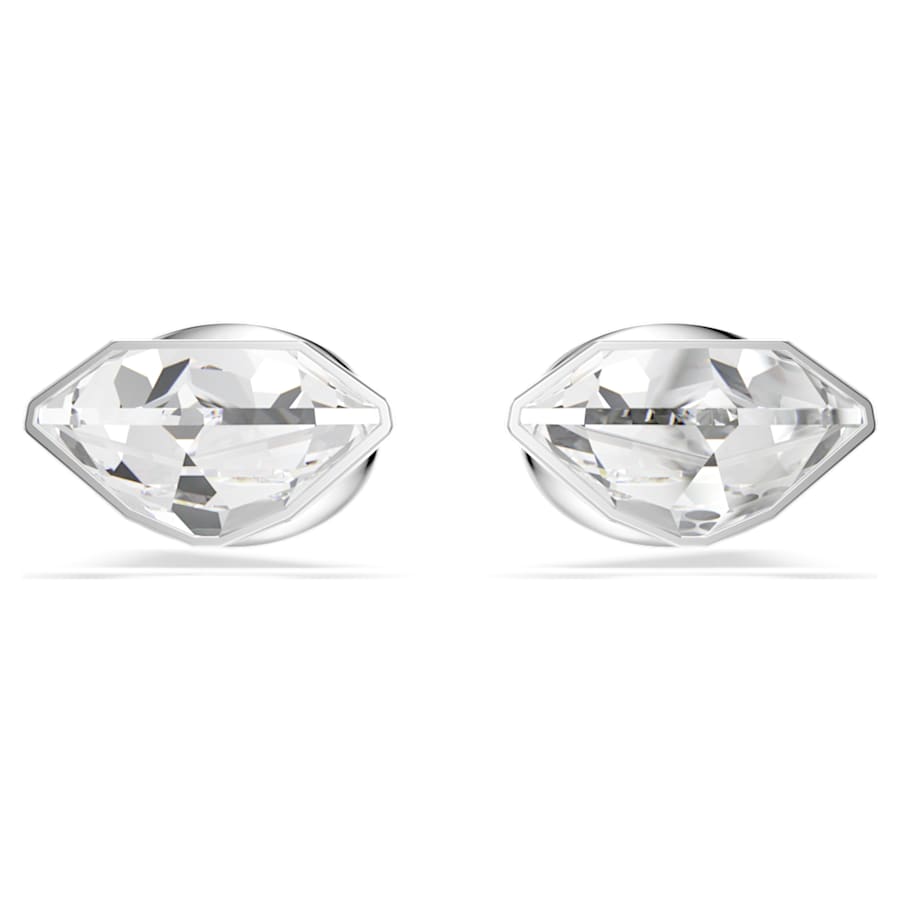 ARETES SWAROVSKI LUCENT, DISEÑO STUD SPIKE, BLANCO, BAÑO DE RODIO
