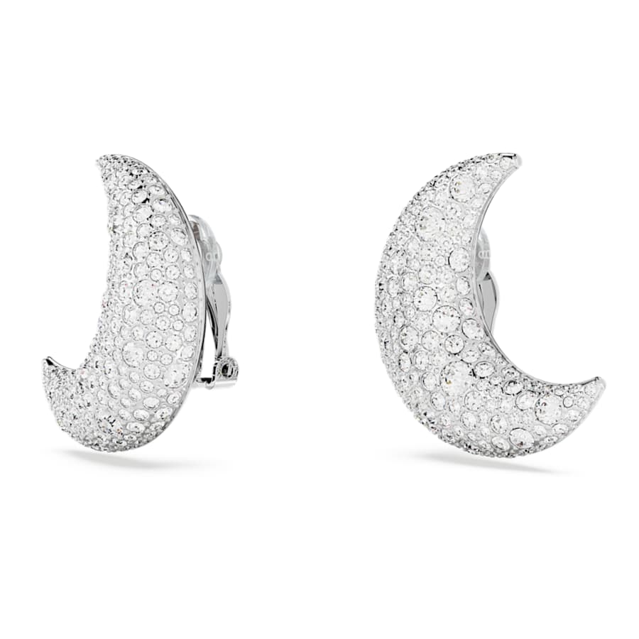 ARETES SWAROVSKI LUNA LUNA, DISEÑO COLLAR, BLANCO, BAÑO DE RODIO