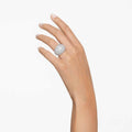ANILLO SWAROVSKI LUNA LUNA FULL, BLANCO, BAÑO DE RODIO