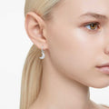 ARETES SWAROVSKI LUNA LUNA, DISEÑO MINI, BLANCO, BAÑO DE RODIO