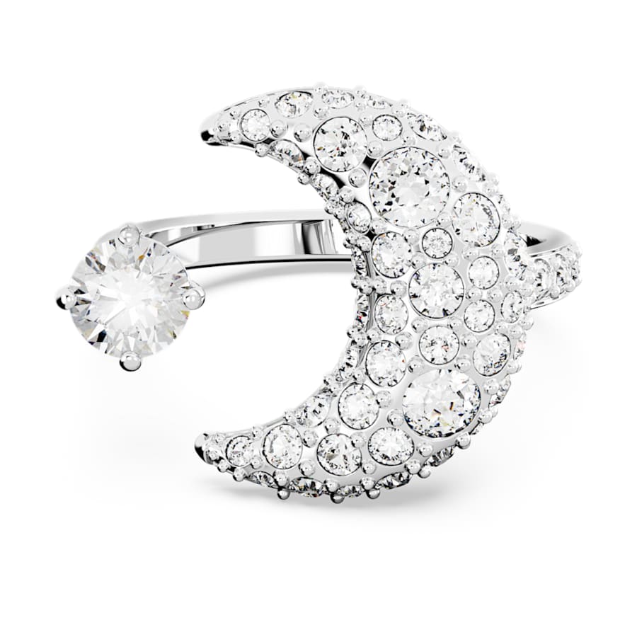 ANILLO SWAROVSKI LUNA LUNA SMALL, BLANCO, BAÑO DE RODIO
