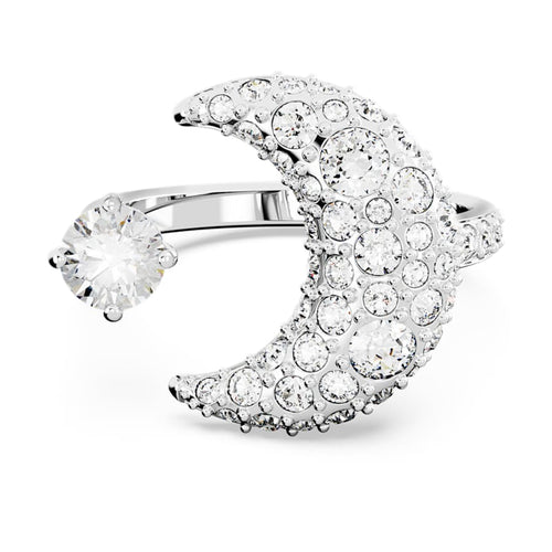 ANILLO SWAROVSKI LUNA LUNA SMALL, BLANCO, BAÑO DE RODIO
