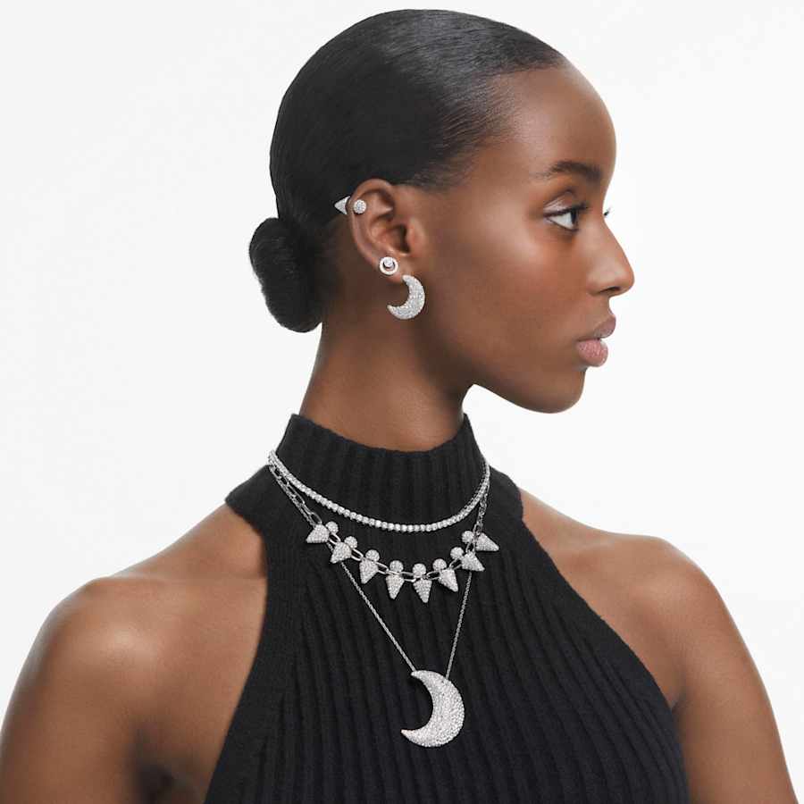 COLLAR SWAROVSKI SUBLIMA LUNA , BLANCA, BAÑO DE RODIO