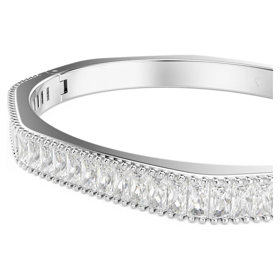 PULSERA SWAROVSKI MATRIX TALLA BAGUETTE, FORMA OCTAGONAL, BLANCO, BAÑO DE RODIO, TALLA M