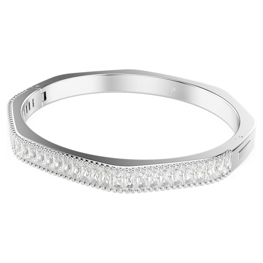PULSERA SWAROVSKI MATRIX TALLA BAGUETTE, FORMA OCTAGONAL, BLANCO, BAÑO DE RODIO, TALLA M