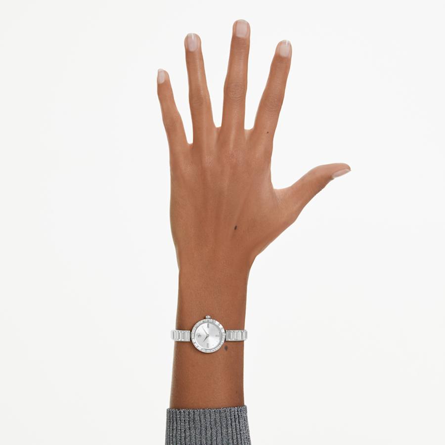 RELOJ SWAROVSKI MATRIX BANGLE BRAZALETE DE ACERO INOXIDABL, ESFERA GRIS, MOVIMIENTO CUARZO, CAJA 25 MM, MUJER