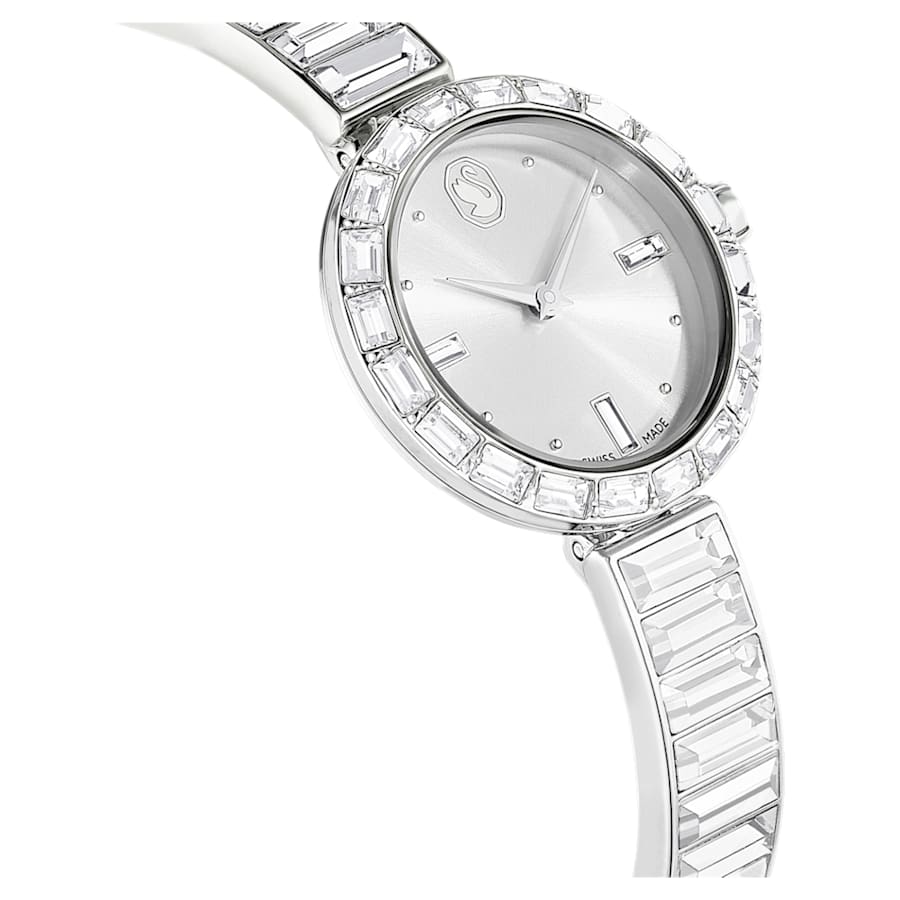 RELOJ SWAROVSKI MATRIX BANGLE BRAZALETE DE ACERO INOXIDABL, ESFERA GRIS, MOVIMIENTO CUARZO, CAJA 25 MM, MUJER