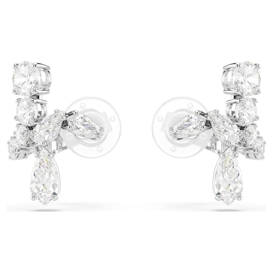 ARETES SWAROVSKI DE MATRIX TALLAS MIXTAS, BLANCO, BAÑO DE RODIO