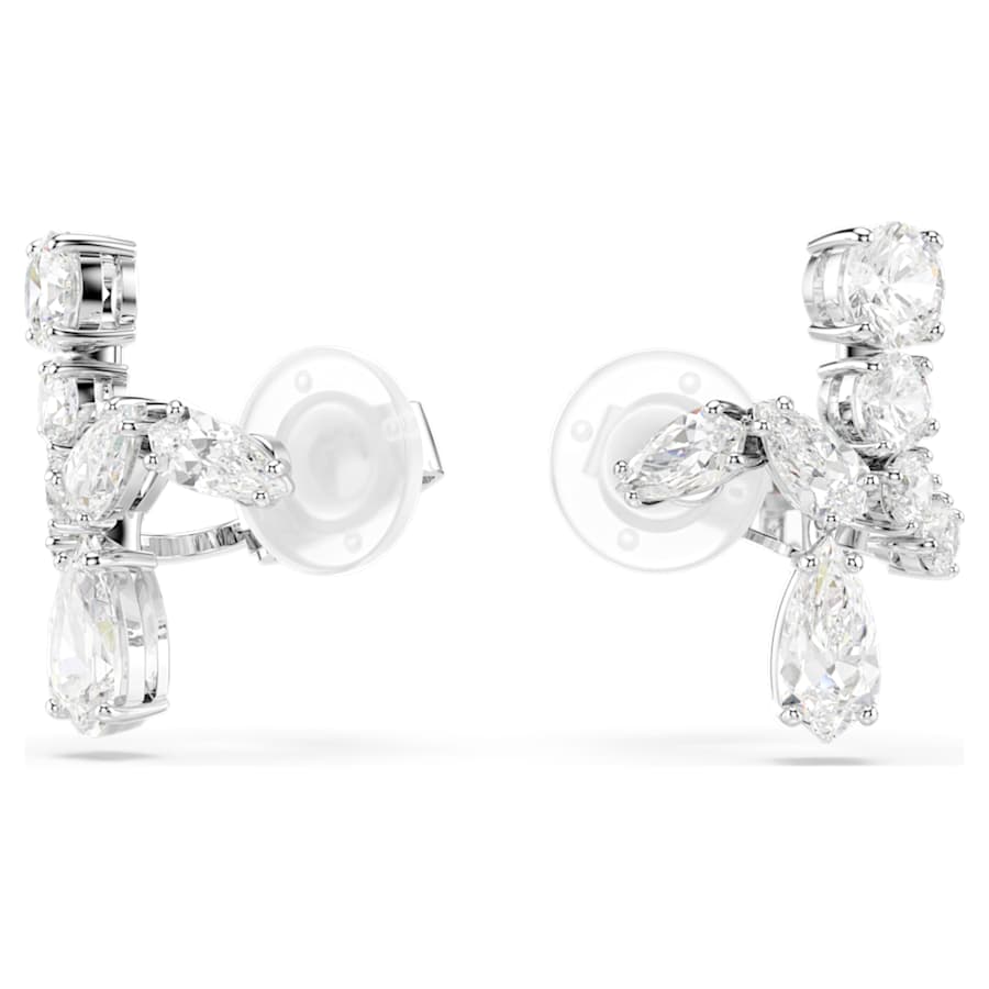 ARETES SWAROVSKI DE MATRIX TALLAS MIXTAS, BLANCO, BAÑO DE RODIO