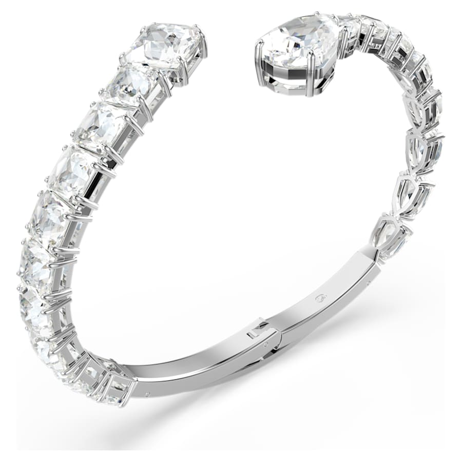 PULSERA SWAROVSKI MATRIX TALLAS MIXTAS, BLANCO, BAÑO DE RODIO, TALLA M