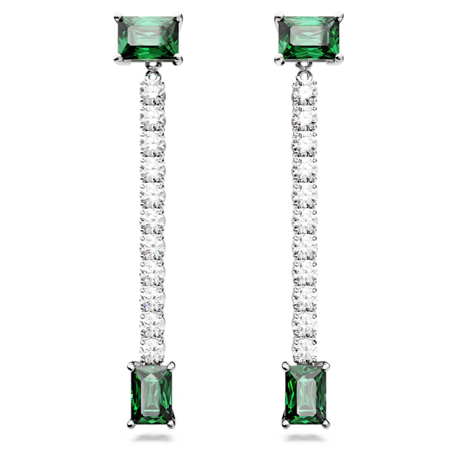 ARETES SWAROVSKI MATRIX TALLAS MIXTAS, VERDE, BAÑO DE RODIO