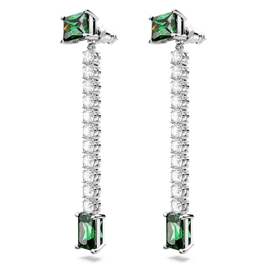 ARETES SWAROVSKI MATRIX TALLAS MIXTAS, VERDE, BAÑO DE RODIO
