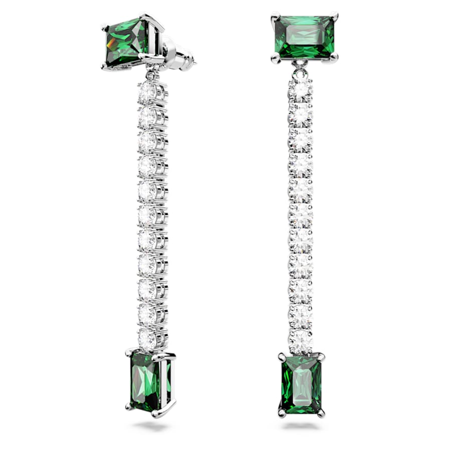 ARETES SWAROVSKI MATRIX TALLAS MIXTAS, VERDE, BAÑO DE RODIO
