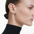ARETES SWAROVSKI MATRIX CRYSTAL PEARLS, TALLA REDONDA, BLANCO, BAÑO DE RODIO