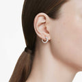 ARETES SWAROVSKI MATRIX CRYSTAL PEARLS, TALLA REDONDA, BLANCO, BAÑO TONO ORO ROSA