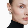 ARETES SWAROVSKI MATRIX TALLAS MIXTAS, CORAZCÓN, BLANCO, BAÑO DE RODIO