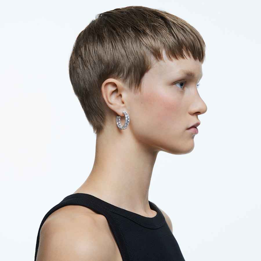 ARETES SWAROVSKI MILLENIA TALLA OCTOGONAL, BLANCO TRANSPARENTE, BAÑO DE RODIO