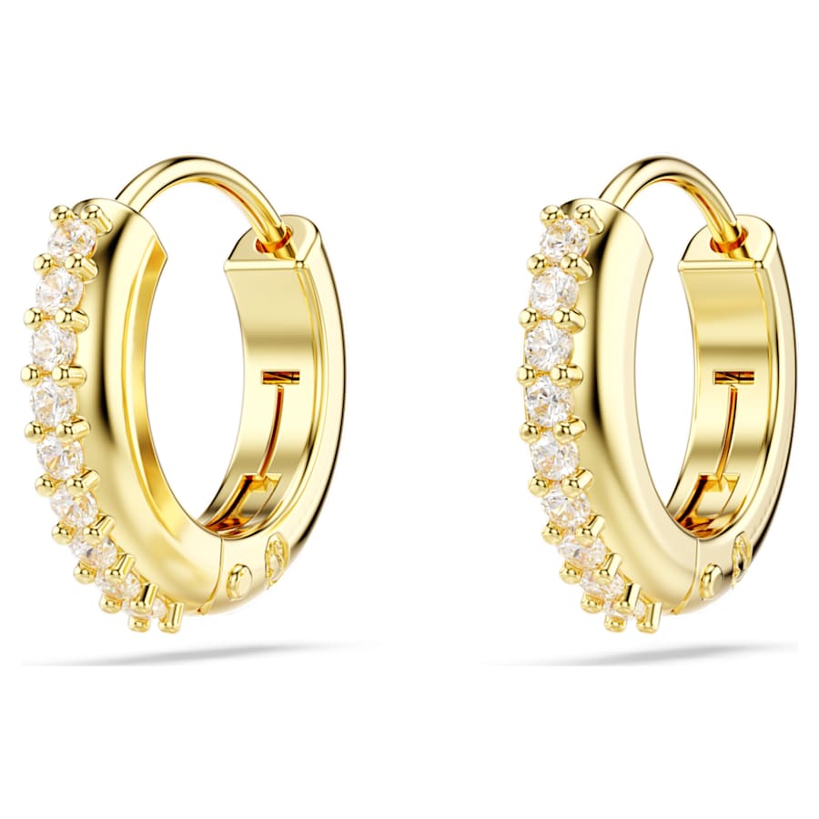 ARETES SWAROVSKI MATRIX TALLA REDONDA, BLANCO, BAÑO TONO ORO